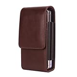 Dual Phone Holster Pouch Case 2 Cell Phone Belt Holder for Motorola Moto G Play 2024 2023 G Power 5G G Stylus 5G iPhone 16 Pro Max Samsung Galaxy S24 FE S23 Ultra A05 A35 A55 A14 A03s OnePlus (Coffee)