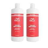 Wella Professionals Color Brilliance 2er Set – Shampoo & Conditioner für feines Haar (je 1L) – Farbschutz, Anti-Gelbstich, intensiver Glanz, pH-optimierte Pflege für coloriertes Haar