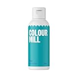Colour Mill Oil Blend Teal Lebensmittelfarbe auf Ölbasis - Lebensmittelfarben für Schokolade, Fondant, Cupcakes, Kuchen, Backen, Macaron - Food Coloring für Tortendeko - 100ml