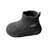 Warme Stiefel für Mädchen und Jungen, Outdoor, warm, rutschfest, wadenhoch, gepolstert, Größe 36, Schwarz , 26 EU