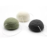 Larelle Konjac Schwamm 3er Set zur natürlichen Gesichtsreinigung, für unreine und fettige Haut, für mehr Elastizität und reich an Feuchtigkeit, Naturprodukt, biologisch abbaubar und vegan