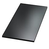 AUPROTEC Tischplatte 19mm schwarz 1600 mm x 600 mm Holzplatte melaminharzbeschichtet Spanplatte mit Umleimer ABS Kante Auswahl: 160x60 cm