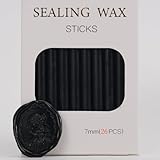 Schwarze Wachs Siegel Sticks, Atopbb 26pcs Klebepistole Wachs Siegel Sticks für Wachs Siegel Stempel, Mini Wachs Siegel Gun Sticks für 0.28'' Klebepistole Hochzeitseinladungen(Schwarz)