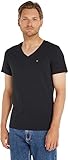 Tommy Jeans Herren T-Shirt Kurzarm TJM Original V-Ausschnitt, Schwarz (Tommy Black), M
