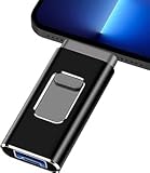 USB Stick 128 GB für iPhone, MFi-zertifizierter 4-in-1 Speicherstick für iPhone/iPad/Android/PC, Flash-Laufwerk mit Plug-and-Play Backup für Fotos & Videos, schnelle Übertragung,Rosa