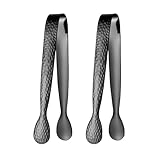 Set mit 2 langlebigen Edelstahl-Zuckerzangen, Eiszangen, ideal für Kaffee und Zuhause, rostfreie Küchenzange