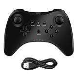 OSTENT Erweiterung Wireless Pro Controller kompatibel für Nintendo Wii U Gamepad Konsole Farbe Schwarz