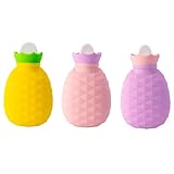Faeymth Ananas-Wärmflasche mit Bezug, Heizkissen, Warmwasserbeutel, Wärmflasche, Wasserbeutel für Hand- und Fußwärmer für Kinder, Einfach zu Bedienen