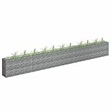 Gabionen-Hochbeet Verzinkter Stahl pflanzenkübel blumenkübel Outdoor for Innen Garten 450×30×60 cm