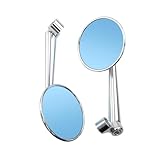 ECVHIPKLG Motorrad Rückspiegel Universal 8mm 10mm Motorrad Spiegel Roller E-Bike Rückspiegel Elektromobil Rückseite Konvexen Spiegel(Silvery)