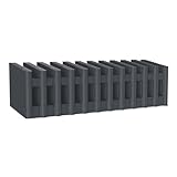 Aufun Rasenkante Beeteinfassung 43 x 12 cm, 6 Stück Gartenzaun Flexibler Kunststoff Holzoptik Gartendeko Gartenpalisade für Beetumrandung, Natural rasenkantenband Gartenzaun für Garten, Anthrazit