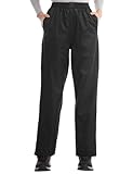 Coutyuyi wasserdichte Damen Regenhose Leicht Wanderhose Wasserdicht & Atmungsaktiv Winddichte Überziehhose Outdoor(Schwarz,3X-Large/36)