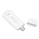 4G Mobile WiFi Hotspot, Support SIM -Karte 150 Mbit/S LTE 4G USB Modem Safety Multi -Geräte Verbindungsverbindung Support Schnell und Stabil für Laptops (White)