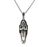 DALMARO Edelstahlkette Lederkette mit Anhänger Edelstahl 316L - Wikinger Biker Kette (Edelstahlkette 60 cm, MUMMY COFFIN)