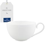 Villeroy & Boch - Royal Milchkaffee-Tasse 370 ml Weiß, Spülmaschinenfest, Mikrowellensicher, Kaffeebecher, Große Tasse für Kaffee, Milchkaffee oder Cappuccino, Jumbotasse, Premium Bone Porzellan