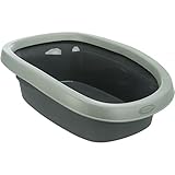 Trixie 40211 Be Eco Katzentoilette Carlo, mit Rand, 31 × 14 × 43 cm, anthrazit/grau-grün