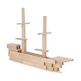 Eichhorn - Holzbaukasten - Holzsteine zum Bauen, inkl. Vorlagen, aus FSC 100% zertifiziertem Buchenholz, 200 teilig, für Kinder ab Zwei Jahren