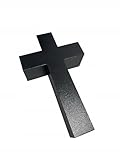 Große Grabkerze Kreuz Deko 50 x 30 cm Marmor – Grabschmuck für Grabstein Metall