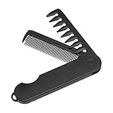 Zusammenklappbarer Bartkamm, Zusammenklappbarer Haarkamm - 2-in-1 Taschen-Stylingkamm,Tragbarer Kamm Mit Feinen Zähnen Und Kamm Mit Breiten Zähnen Zum Pflegen, Entwirren Stylen