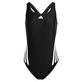 adidas Damen 3 Stripes Badeanzüge, Schwarz, 42
