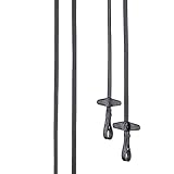 Sunride teilbare Lederzügel ohne Stege für Pferde, aus weichem Echtleder (Full 280 cm, schwarz)