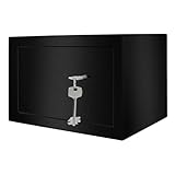 SUBTLETY 31x20x20cm Möbeltresor Abschließbar Safe Tresor mit Doppelbartschloss und 2 Schlüssel Wandtresor für Bargeld Wertsachen Burgwächter Wandkasten Schranktresor für Zuhause Hotel (L, Schwarz)