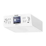 TechniSat DIGITRADIO 21 IR - Küchenradio (Unterbauradio inkl. Montageplatte, Internetradio DAB+, DAB, UKW, Farbdisplay, Wecker, Kopfhöreranschluss) Silber/Weiß