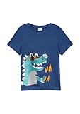Jersey-T-Shirt mit Wendepailletten dunkelblau 116/122