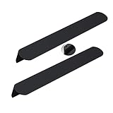 AIRYLI 2 Stück Möbelgriff L-förmiger runder Kopf Profilgriff Aluminiumlegierung Schrankgriffe SchubladenKnöpfe Türgriff Zugknöpfe für Schlafzimmer Kleiderschrank,Mattschwarz (Lochabstand 128mm)