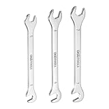 QUARKZMAN Super-Dünner Maulschlüssel-Satz 5/6/7mm Metrischer Doppel-Maulschlüssel 30Cr13 Edelstahl-Schlüssel Mit 15° Und 75° Abgewinkeltem Maul Für Autoreparaturen Und Heimwerkerprojekte