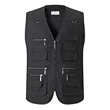 Luckyone Herren Sommer Outdoor Weste Hundeweste mit Vielen Taschen Multifunktionsweste Für Jagd Angeln Camping Ärmellos Jacke Fotografie Wandern Weste