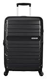 American Tourister Sunside - Spinner M, Erweiterbarer Koffer, 68 cm, 72.5/83.5 L, Schwarz (Black)