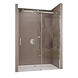 doporro Duschtür Nischentür dusche Duschabtrennung Duschkabine 125x195cm ESG-Sicherheitsglas Duschtür aus Klarglas teilgerahmt inkl. NANO-Beschichtung Teramo4