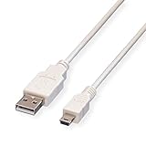 VALUE USB 2.0 Kabel, Typ A - 5-Pin Mini, weiß, 0,8 m