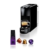 Nespresso Krups Essenza Mini Kaffeekapselmaschine, 7 Kapseln, 19 bar, Energiesparmodus, 1260 Watt, ‎0,6 l Wassertankvolumen, sehr kleines Gehäuse, schwarz, Energieklasse A, XN1108