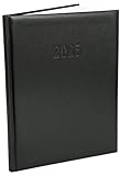 Chefplaner 2025 fast A4 Lederoptik Hardcover Terminbuch 2025 Buchkalender Terminplaner 2025 Chefkalender mit Wochenübersicht, Business Planer 2025 Kalenderbuch (Schwarz)