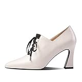 Sandalen für Frauen High Heels Hufpumpen Frauen Schnürpumpen Pumpen Kuhlederschuhe weiblich Spitze Zehenschuhe Frauen Herbst 2,5 UK