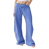 warme Jogginghose Damen Damen Jogginghose Baggy Low Waist Weites Bein Sweathose Große Größen Elastische Kordelzug Casual Sporthose Lockere Passform Yoga Trainingshose Komfortable Freizeit Haushose