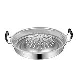 DIYEAH Multifunktionale Grillpfanne aus Hitzebeständigem Material mit Doppeltem Griff für Outdoor Bbq Kompakt und Robust für Steak Gemüse Fisch Camping und Picknick
