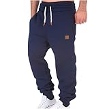 Dmmtot Baumwoll-Jogginghose für Herren, lässige Jogginghose, lockere Passform, große und große Arbeitshose, Kordelzug, Sweathose, Workout, athletische Laufhose, aktive Trainingshose, Streetwear, Größe