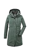 killtec Damen Funktionsparka/Parka mit abzippbarer Kapuze KOW 165 WMN PRK, grüngrau, 42, 37726-000, grün/grau