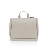 reisenthel toiletbag XL Herringbone Sand - praktischer Kulturbeutel mit Haken, wasserabweisendes Material
