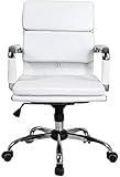 Bequemer Bürostuhl Einstellbarer Bürostuhl Mittlere Rückenhöhe Exklusiver Computerstuhl mit Schaukelfunktion for Schlafsaal Studie Verwendung: 150kg Khaki (Color : White)