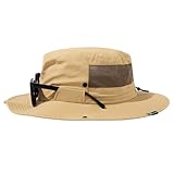 TOP-EX XL/XXL Sonnenhut Herren Sonnenschutz Mütze mit Sonnenbrillenhalter Wasserdicht Breite Krempe Outdoor Trekking Hut mit Nackenschutz Safari Sommer Mütze Faltbar 94603_Khaki L/XL