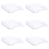 DONAU Briefablage Standard Transparent 6 Stück A4 Briefkorb Moderne und Stapelbare Ablage/Transparent-Glasklar/Schreibtischablage/Polystyrol 7470001PL-37