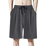 Herren-Shorts mit tiefen Taschen, lockere Passform, lässige Shorts für Laufen, Workout, Training, Basketball, kurze Workout-Shorts, dunkelgrau, XXL