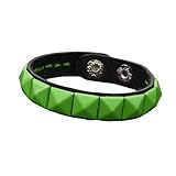 Generisch Armband Leder Herren,Handgewebtes, Modisches, Leichtes Luxus-Armband Aus Leder Mit Quadratischen Nieten Und Punk-Verschluss, Energieschmuck Für Damen Und Herren In Grün