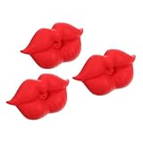 BAZEITFLOW 3 Stück Teiliges Beruhigungssauger Set mit Lustigem Lippen Design Weicher und Flexibler Beruhigungssauger zur Beruhigung und Stimmungsstabilisierung Sicher und Einfach zu Reinigen