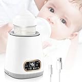 Flaschenwärmer, Flaschenzubereiter für Baby-Flaschenwärmer, Automatischer Baby-Milchflaschen-Shaker, 45℃/55℃ Automatische Isolierung, Drei Gänge Einstellbar, Babykostwärmer Mit LCD-Display (Weiß)