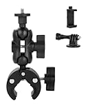 UTEBIT Action Kamera Halterung mit 1/4' Schraube, Motorrad Halterung Magiearm 360° Doppelkugelkopf, Kamera Klammer Halter für Gopro, Telefon, Insta360, DJI, Monitor